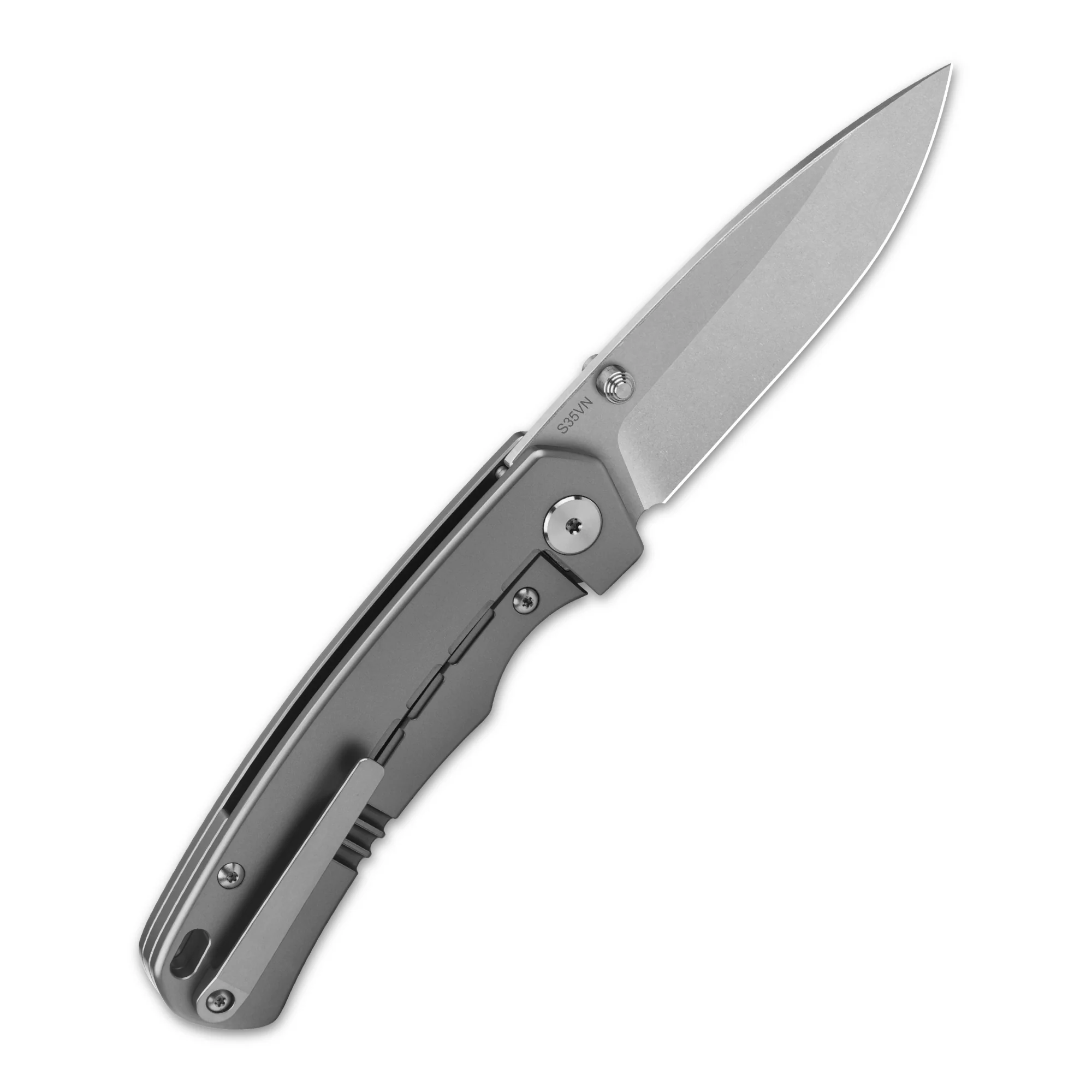 QSP Puffin Frame Lock Pocket Knife CPM S35VN Blade Titanium Handle with Carbon Fiber inlay - Image 4