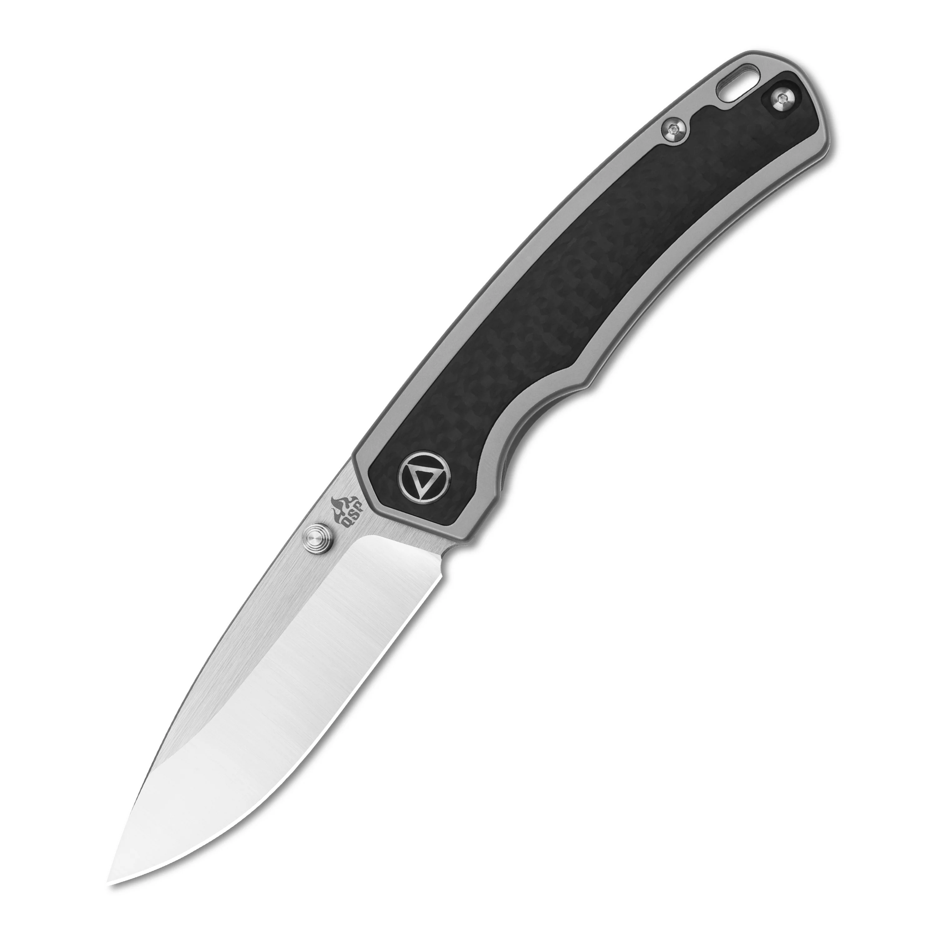 QSP Puffin Frame Lock Pocket Knife CPM S35VN Blade Titanium Handle with Carbon Fiber inlay - Image 5