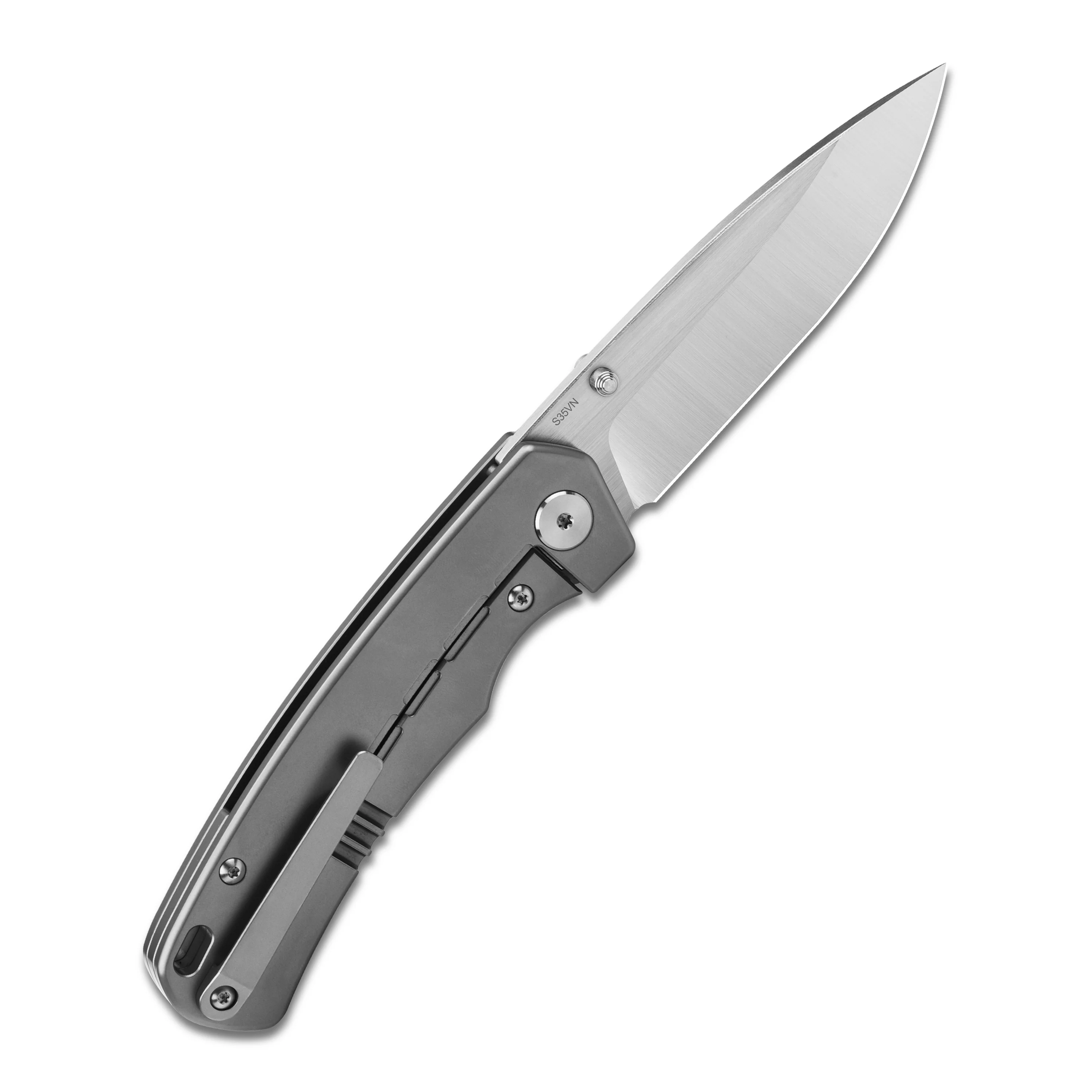 QSP Puffin Frame Lock Pocket Knife CPM S35VN Blade Titanium Handle with Carbon Fiber inlay - Image 8
