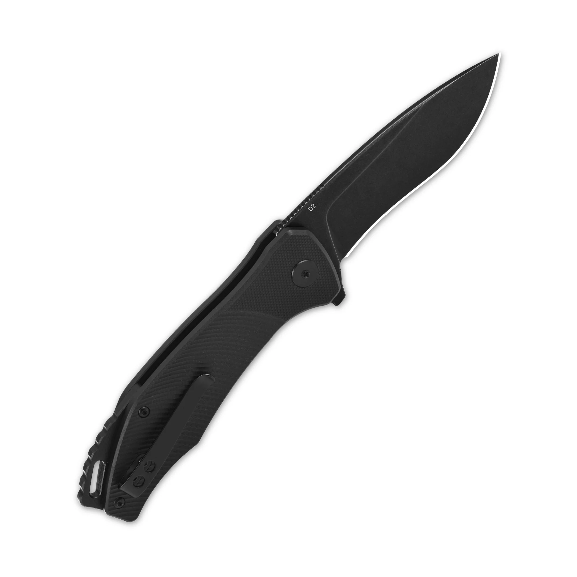 QSP Raven Liner Lock Pocket Knife D2 Blade Black G10 Handle - Image 8