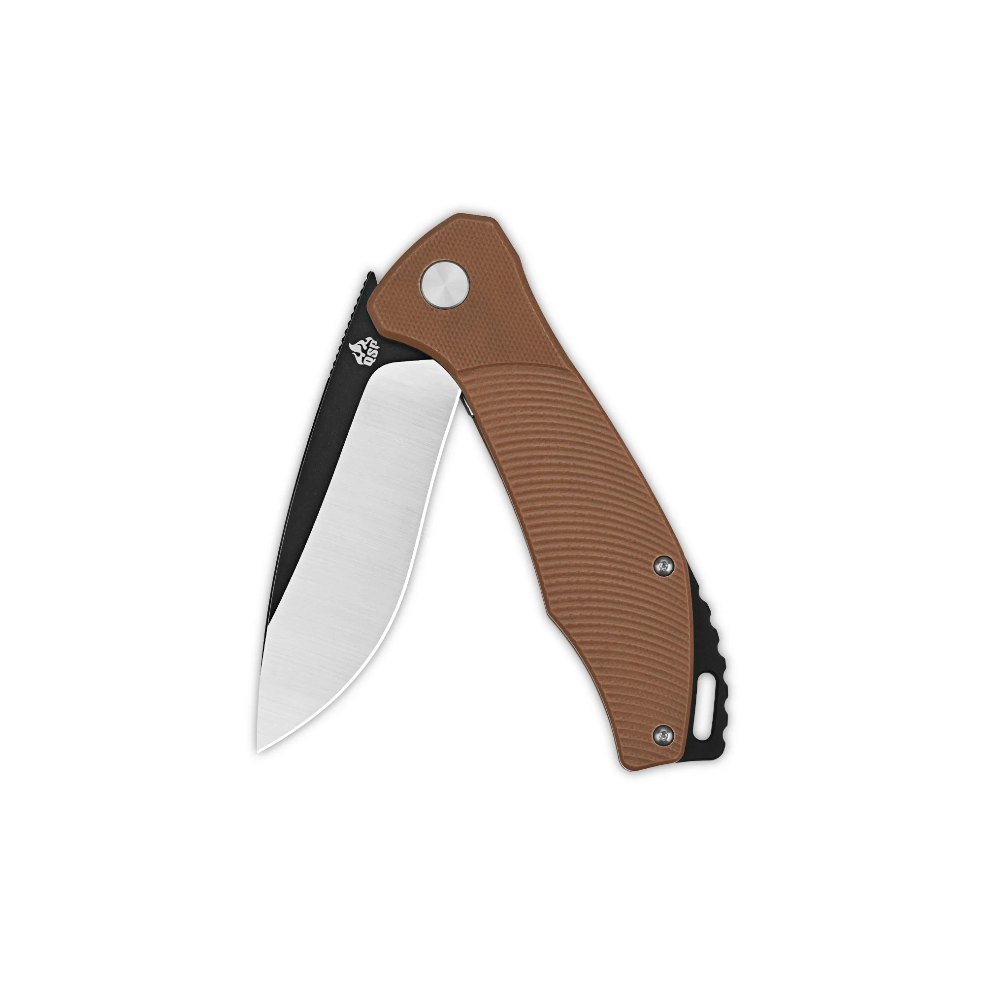 QSP Raven Liner Lock Pocket Knife D2 Blade Brown G10 Handle - Image 3
