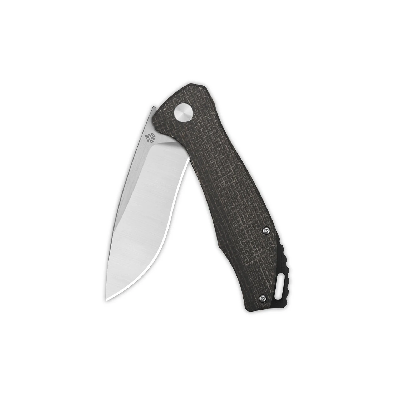 QSP Raven Liner Lock Pocket Knife D2 Blade Dark Brown Micarta Handle - Image 3