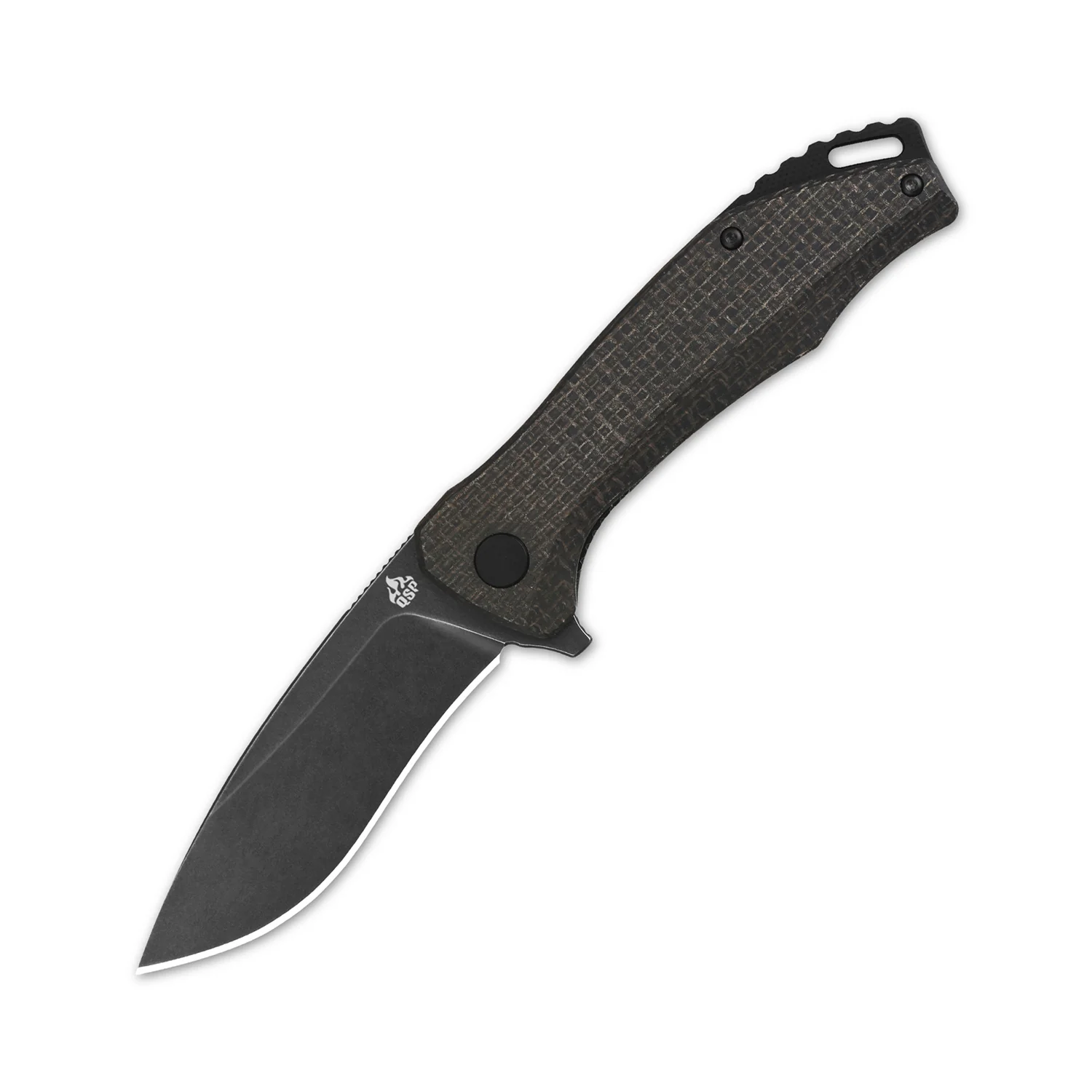QSP Raven Liner Lock Pocket Knife D2 Blade Dark Brown Micarta Handle - Image 5