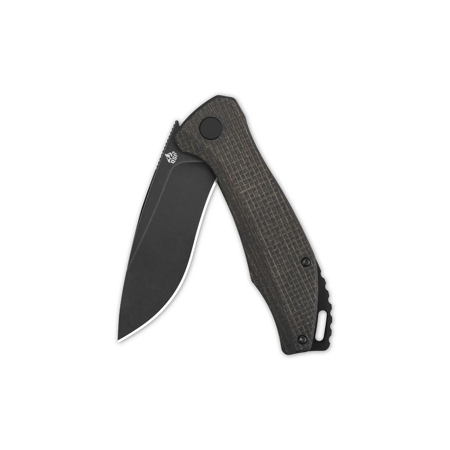 QSP Raven Liner Lock Pocket Knife D2 Blade Dark Brown Micarta Handle - Image 7