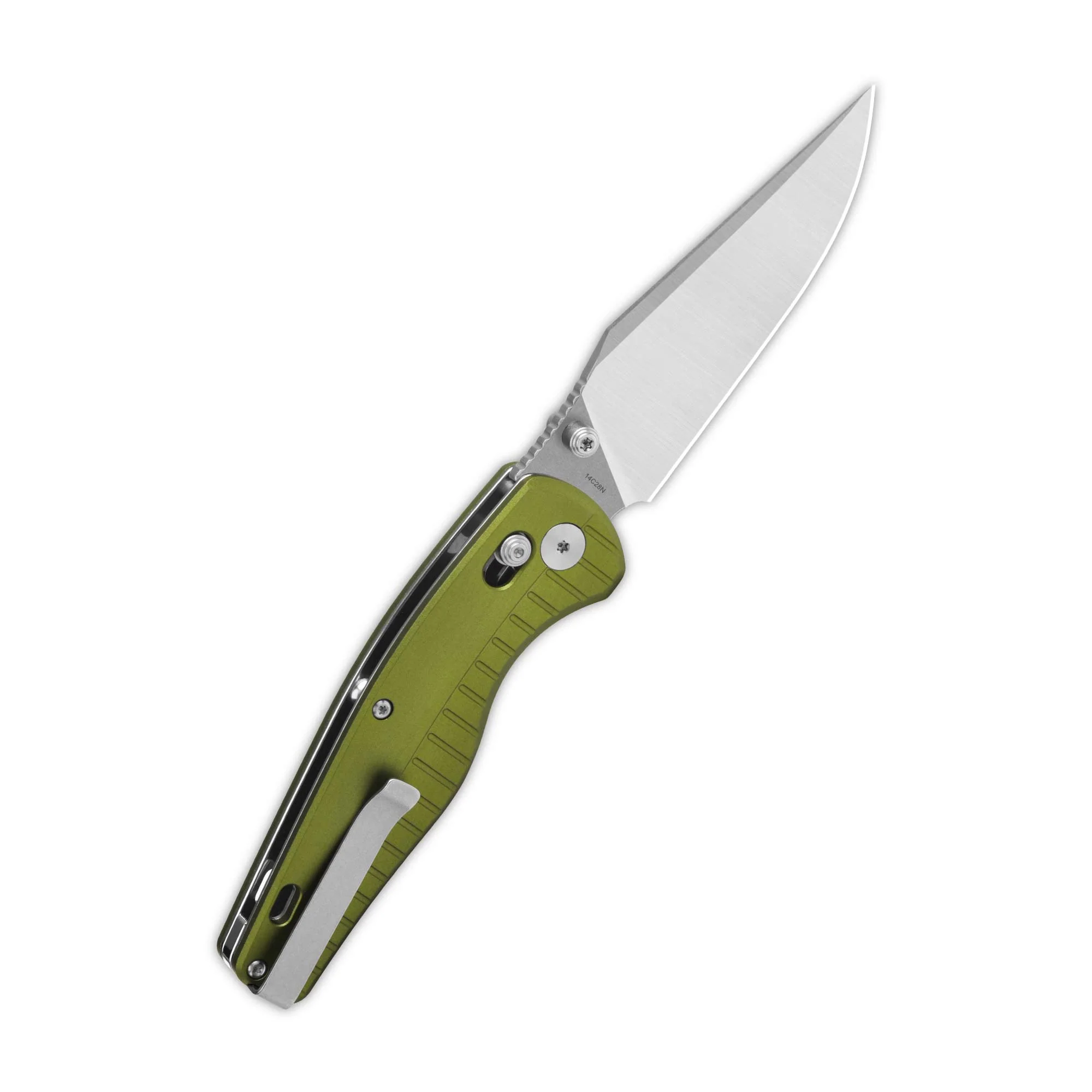 QSP Reptile Glyde Lock Pocket Knife 14C28N Blade Champ OD Green Aluminium Handle - Image 4