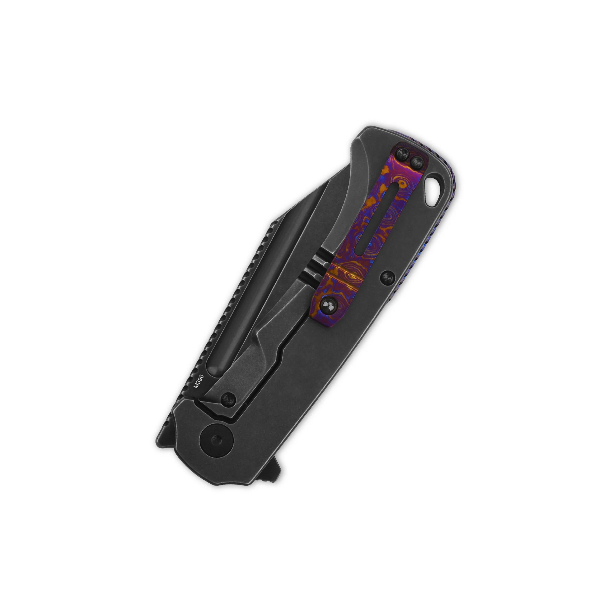 QSP Rhino Pocket Knife Böhler M390 Flat Blade  Titanium Handle - Image 6