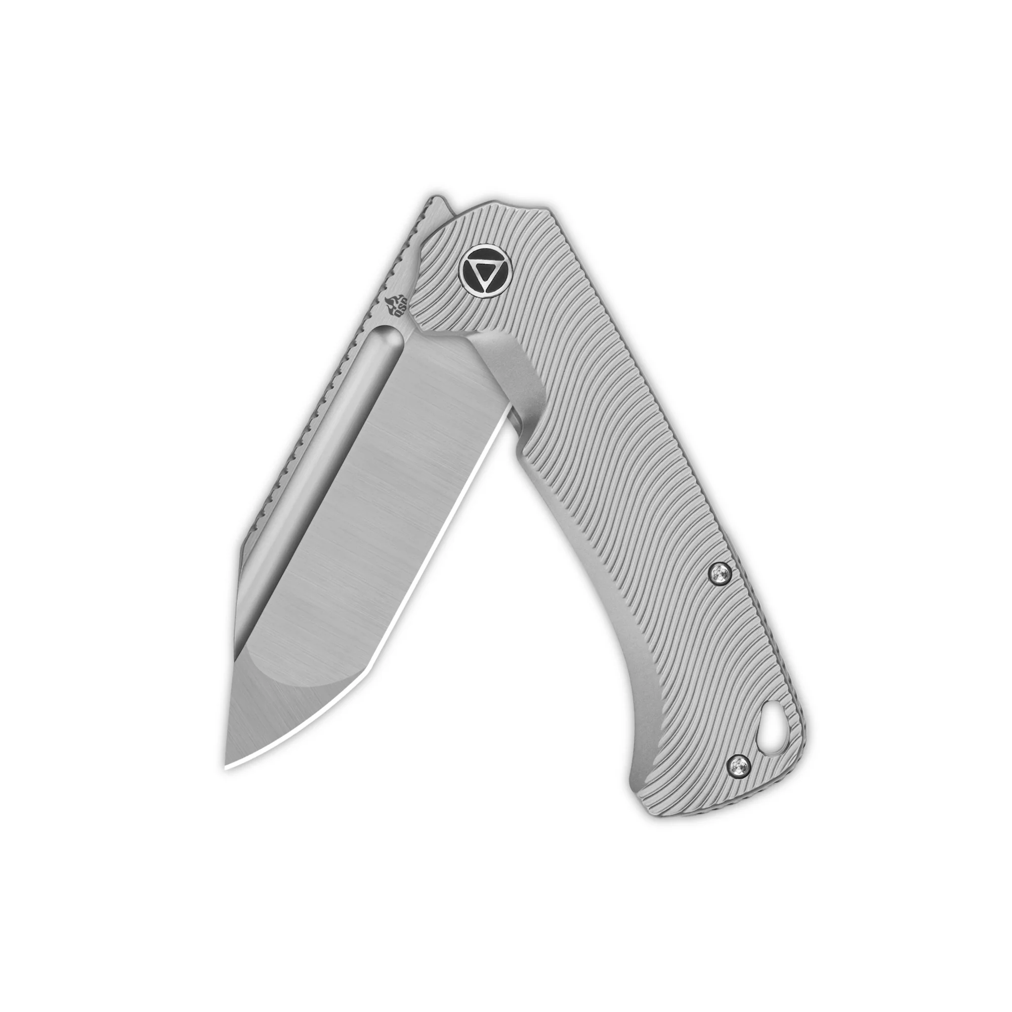 QSP Rhino Pocket knife Böhler M390 Compound blade Texture Titanium handle - Image 4