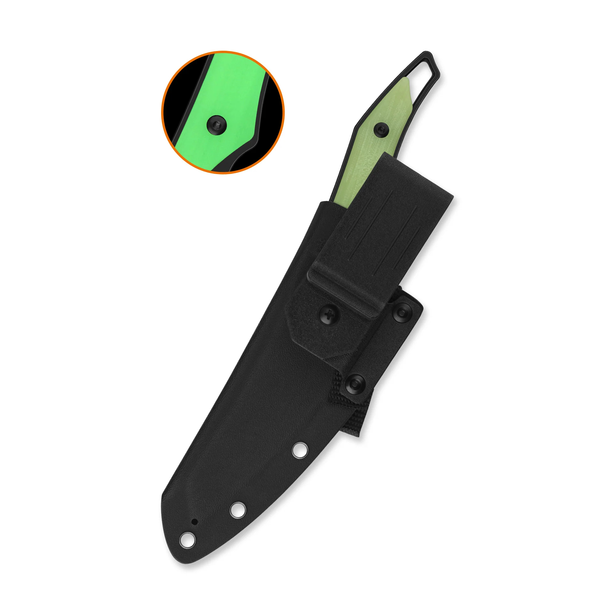 QSP T-Cook Fixed Blade Knife Nitro V Blade Glow-in-the-Dark G10 Handle - Image 8