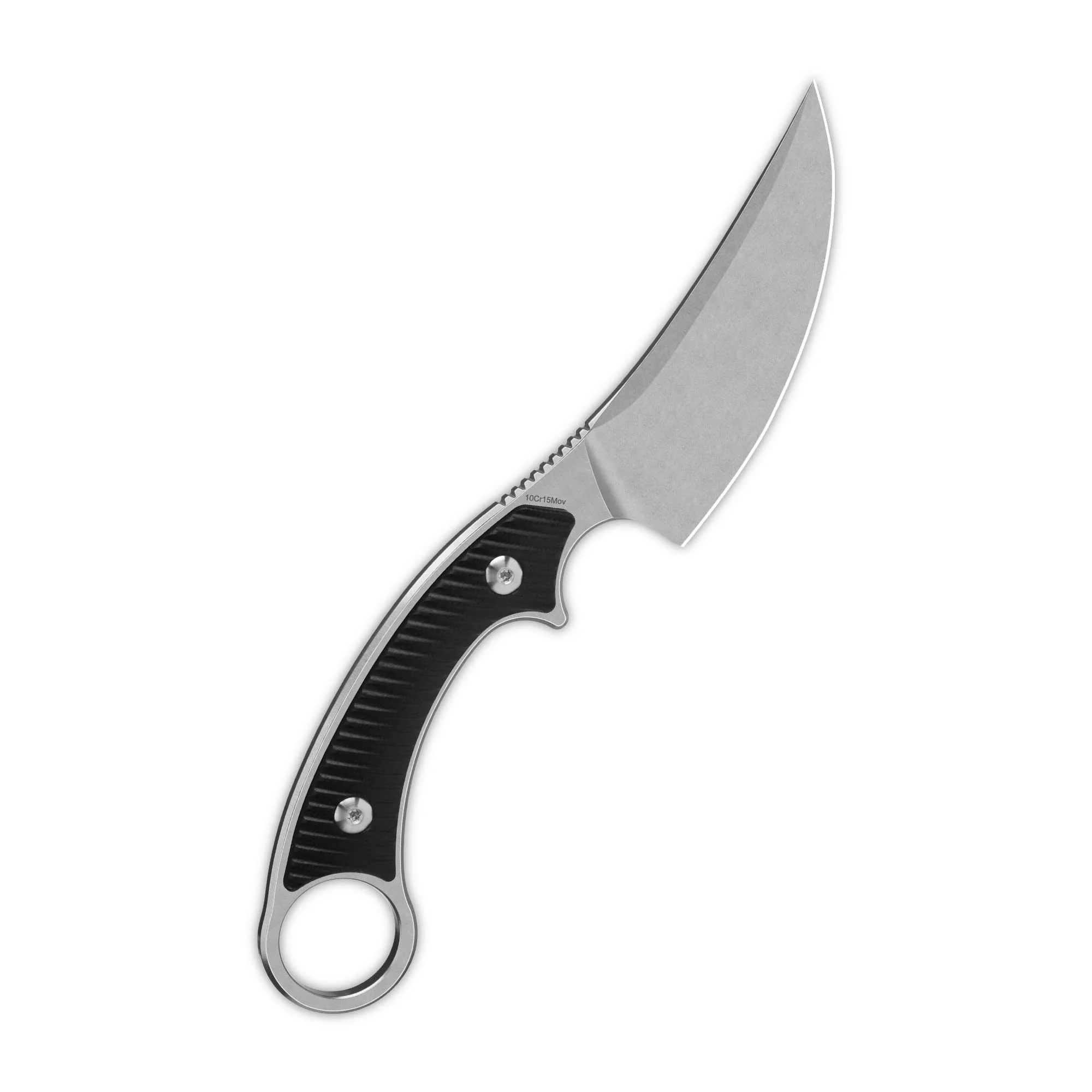 QSP Viper Fixed Blade Knife 10Cr15MoV Blade Black G10 Handle - Image 3