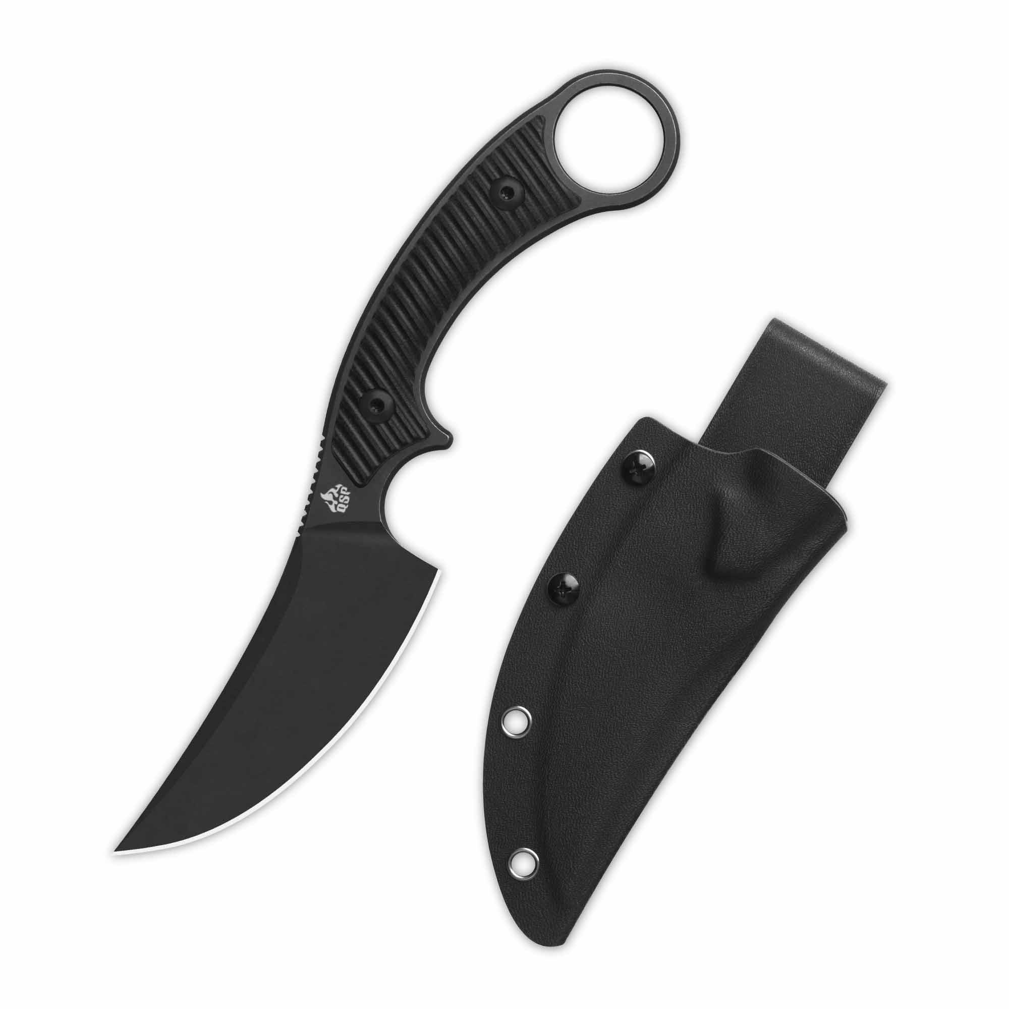 QSP Viper Fixed Blade Knife 10Cr15MoV Blade Black G10 Handle - Image 7