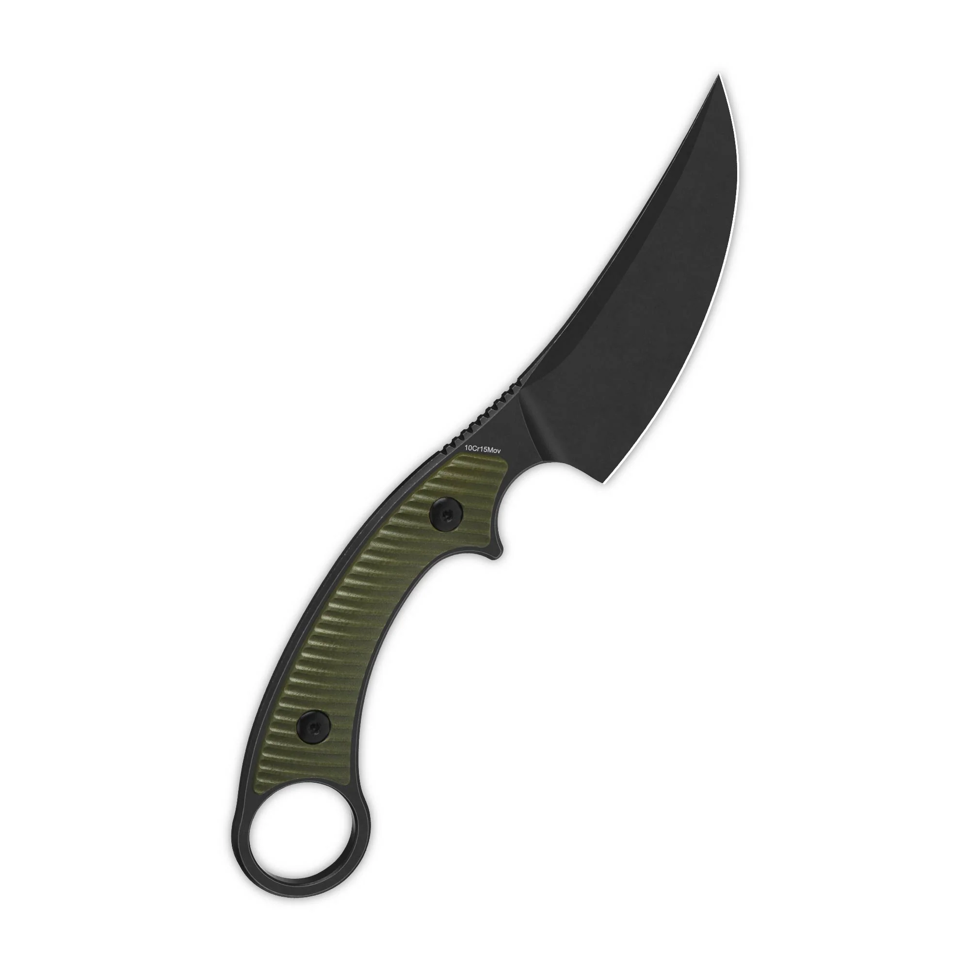QSP Viper Fixed Blade Knife 10Cr15MoV Blade OD Green G10 Handle - Image 8