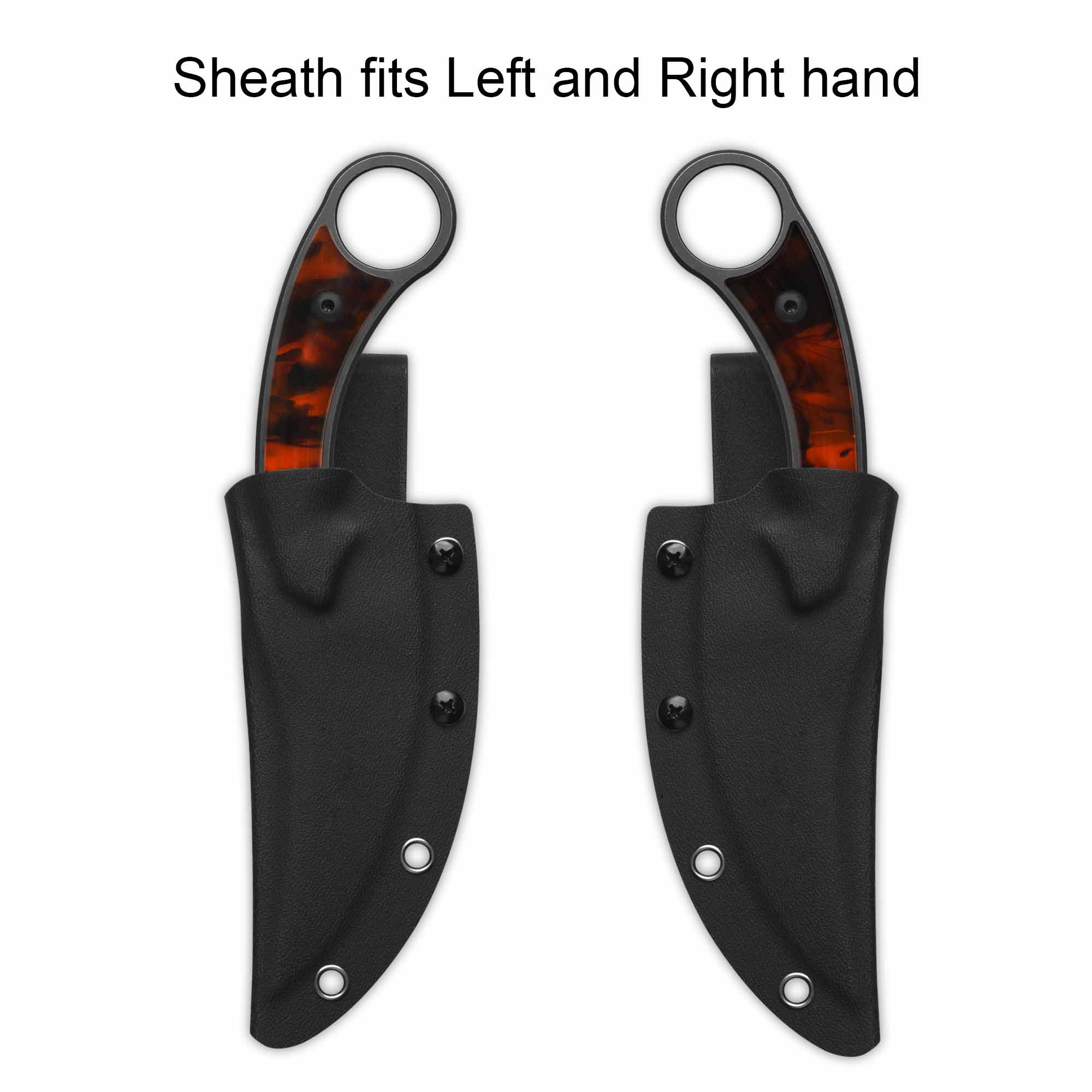 QSP Viper Fixed Blade Knife 10Cr15MoV Blade Tortoise Resin Handle - Image 10