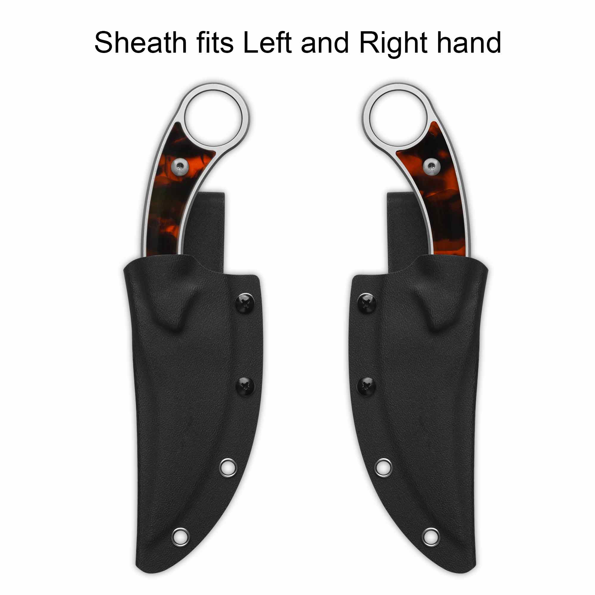 QSP Viper Fixed Blade Knife 10Cr15MoV Blade Tortoise Resin Handle - Image 4