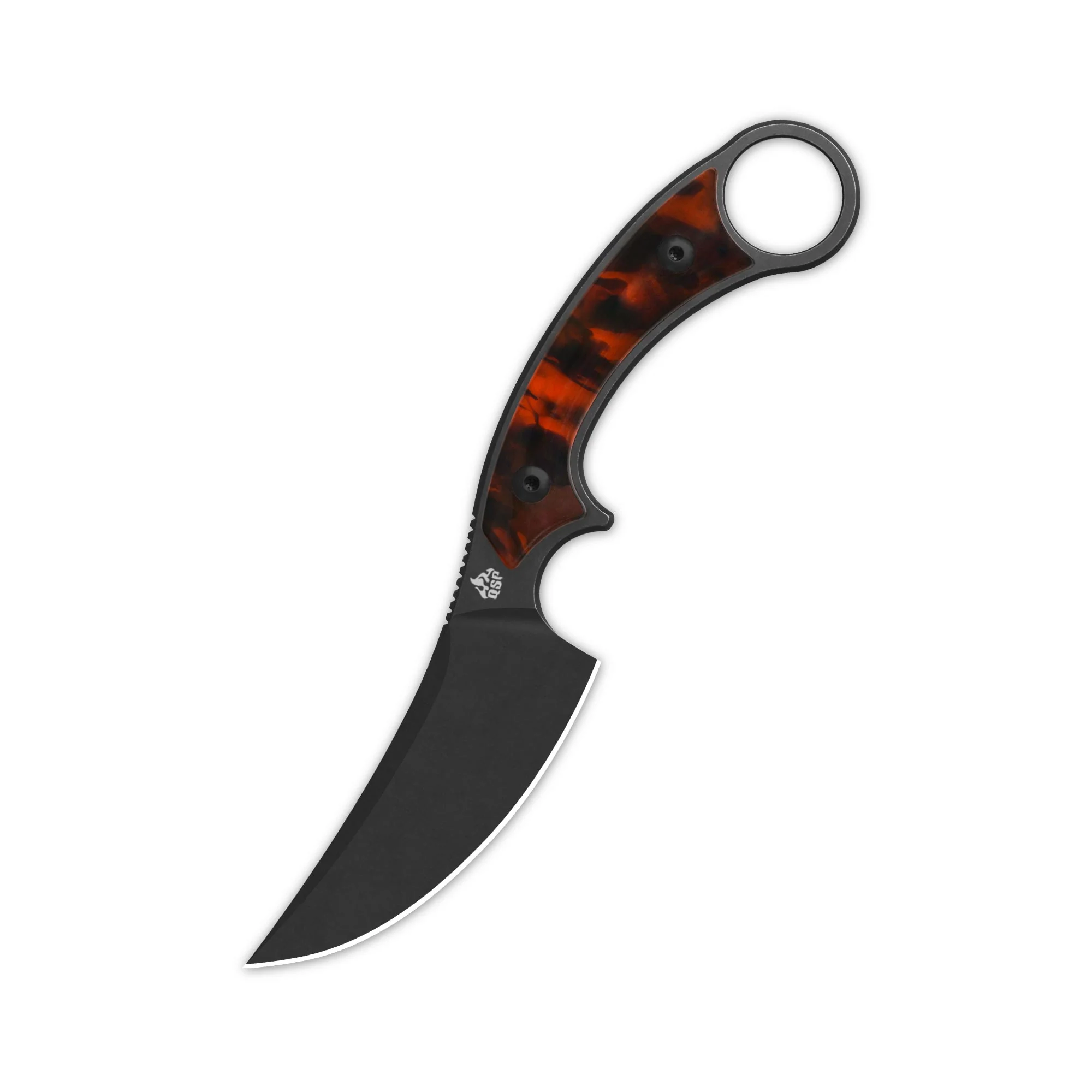 QSP Viper Fixed Blade Knife 10Cr15MoV Blade Tortoise Resin Handle - Image 6