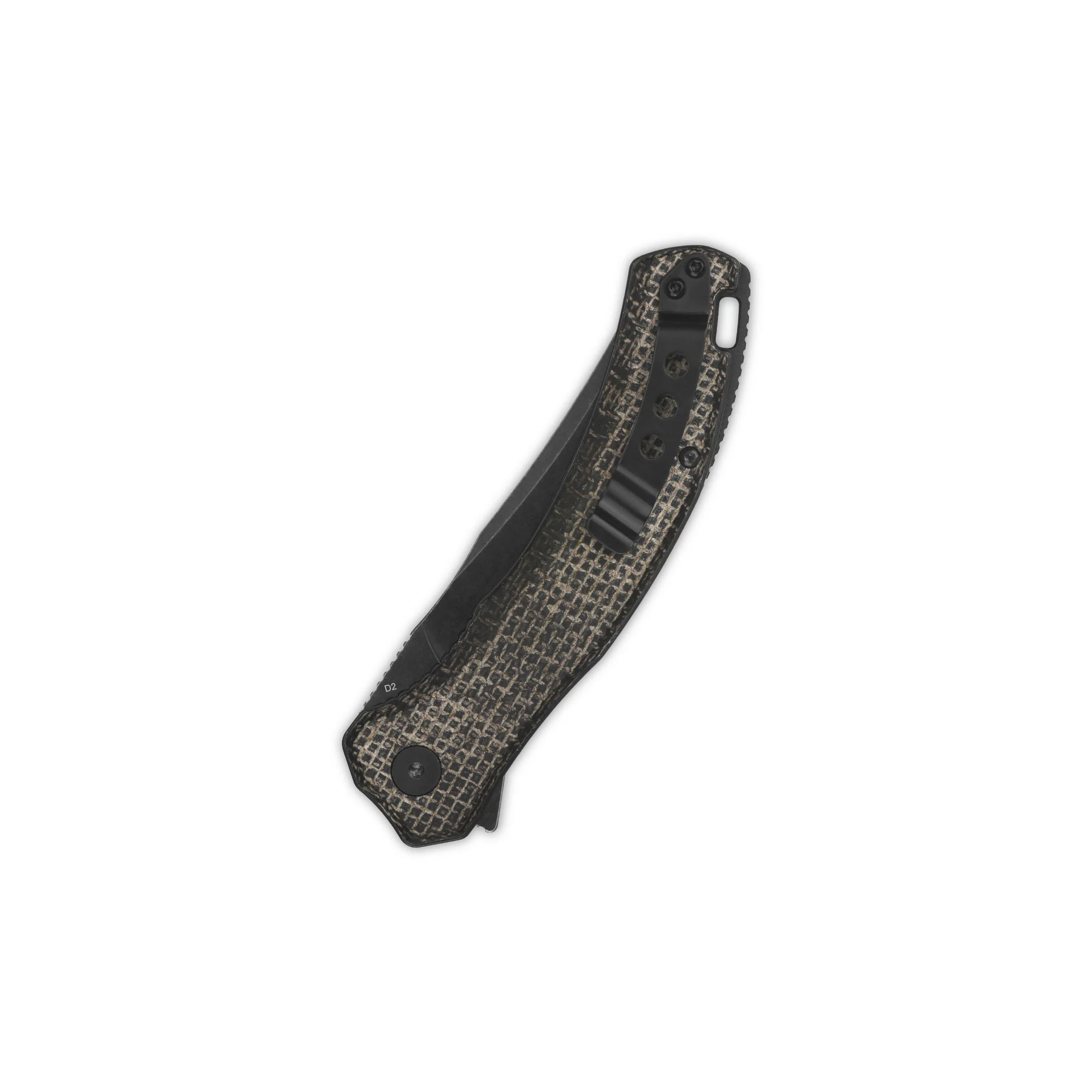 QSP Walrus Liner Lock Pocket Knife D2 Blade Dark Brown Rough Micarta Handle - Image 6