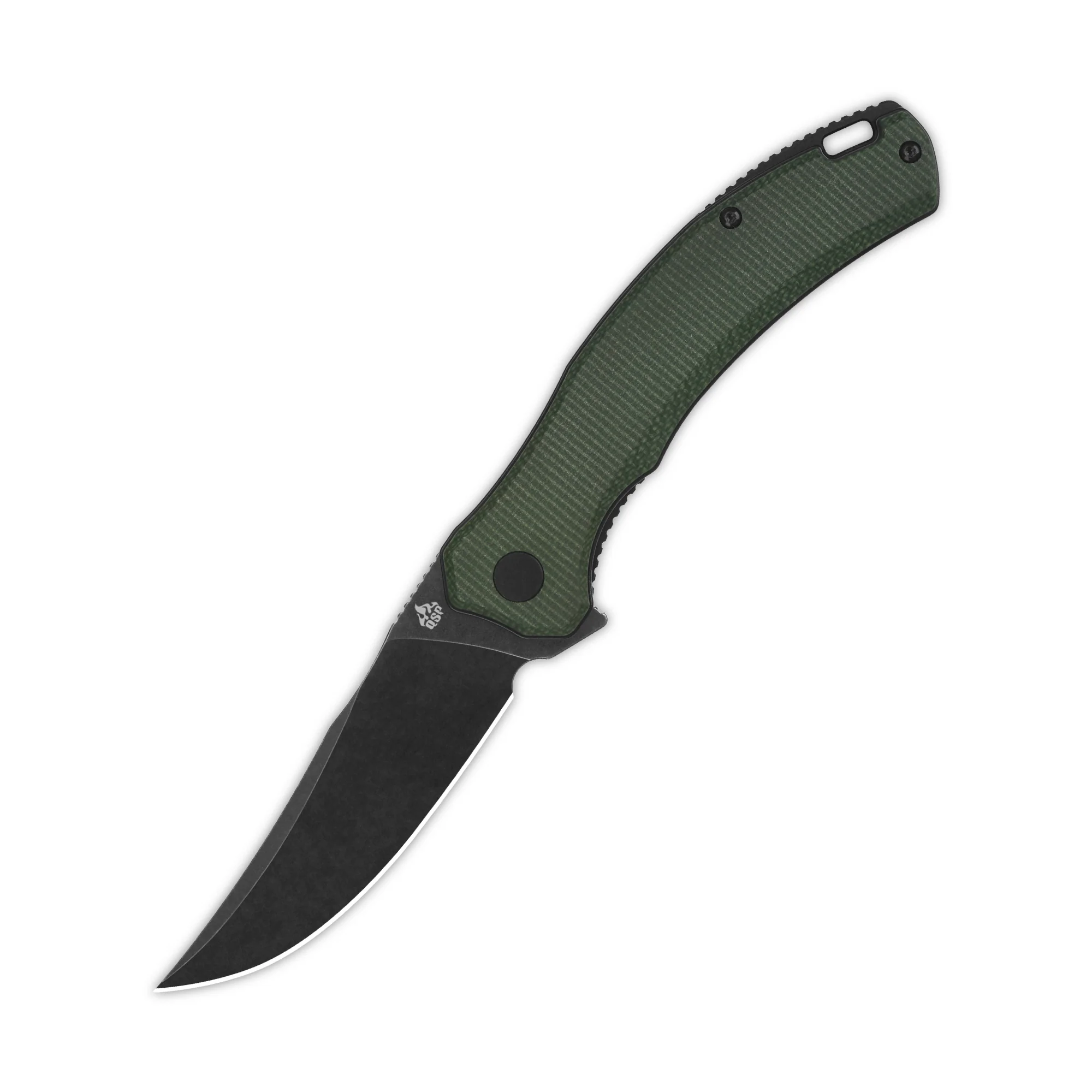 QSP Walrus Liner Lock Pocket Knife D2 Blade Green Micarta Handle - Image 5