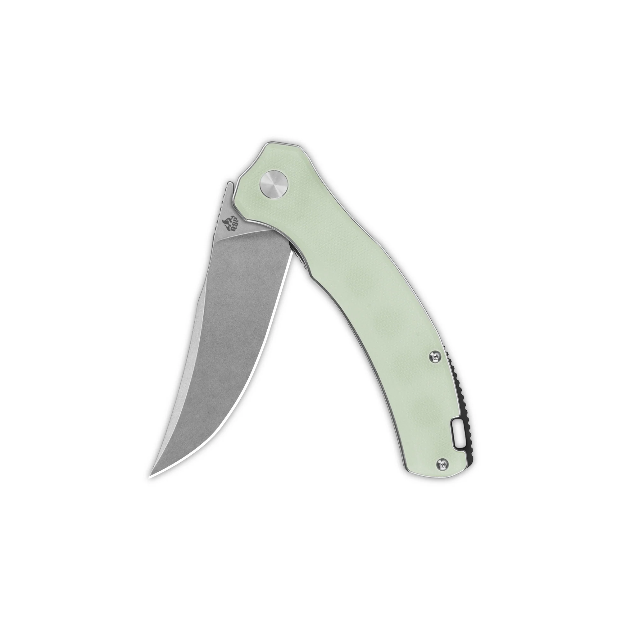 QSP Walrus Liner Lock Pocket Knife D2 Blade Jade G10 Handle - Image 4