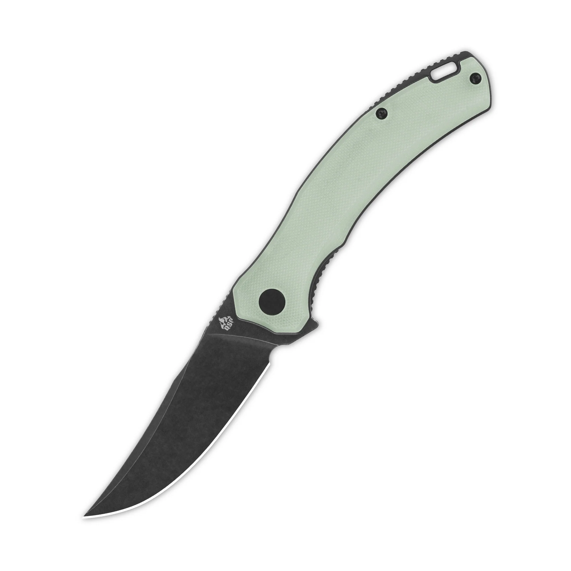QSP Walrus Liner Lock Pocket Knife D2 Blade Jade G10 Handle - Image 5